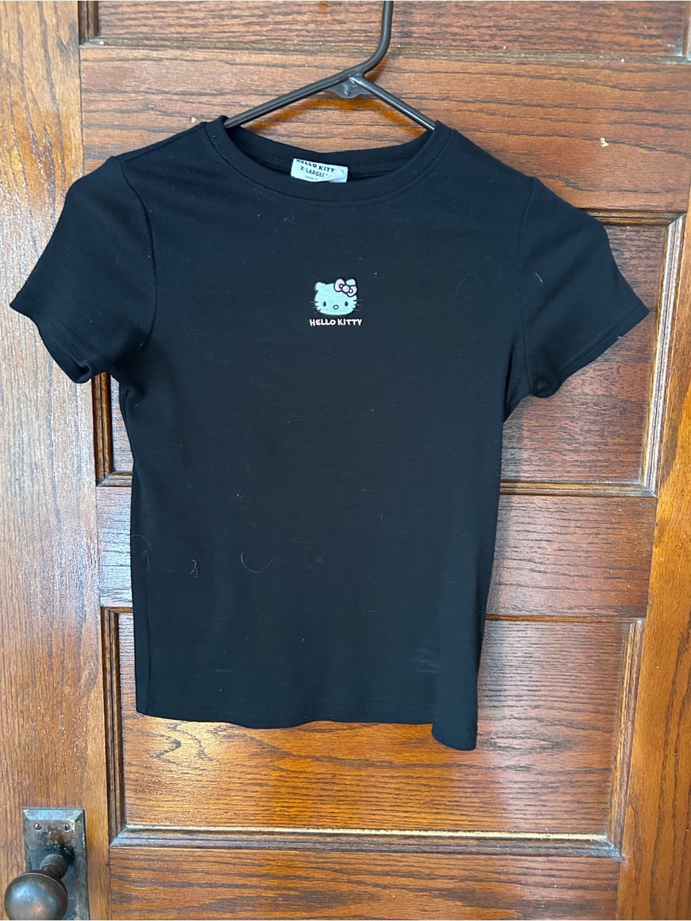Hello Kitty Black Tee with Small Front Patch